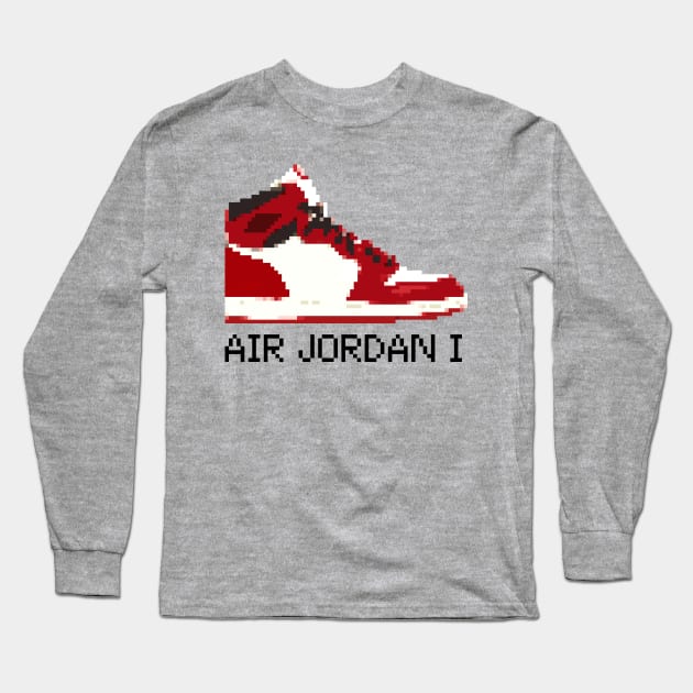 AIR JORDAN I RETRO PIXELATED ART SHOE COLLECTION Long Sleeve T-Shirt by Buff Geeks Art